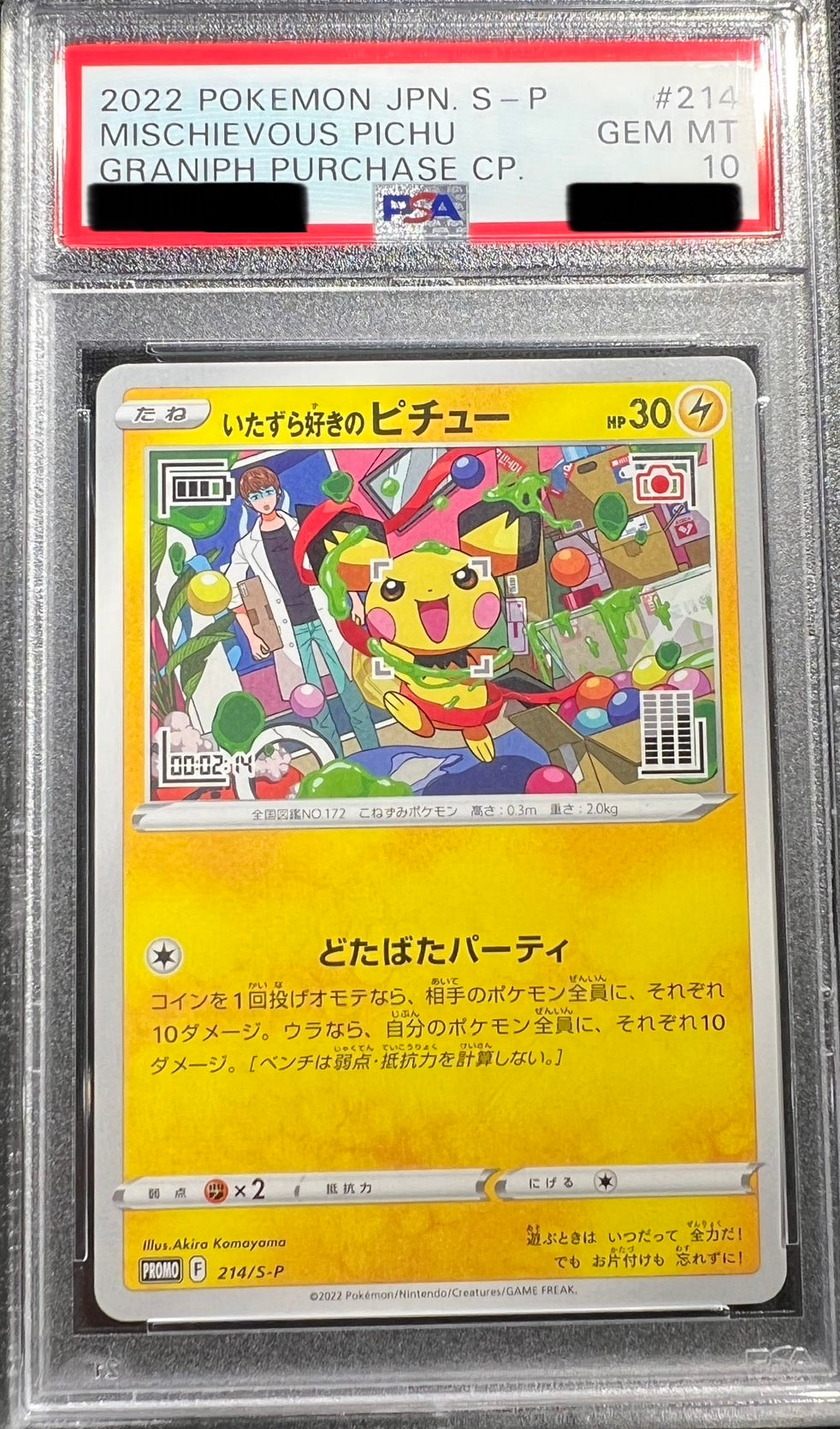 【PSA10鑑定品】214/S-P いたずら好きのピチュー